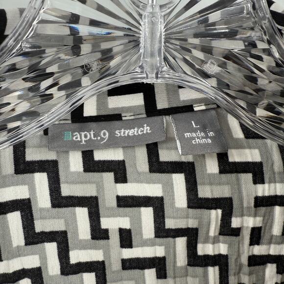 APT 9 Stretch Retro Gray Crinkle Y2K Collared Button Up Blouse Women's Large - Picture 7 of 10